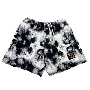 Surf Style Swim Shorts Men's Medium Trunks Tie Dye Black‎ White Drawstring